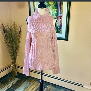 Turtleneck Cold Shoulder Sweater